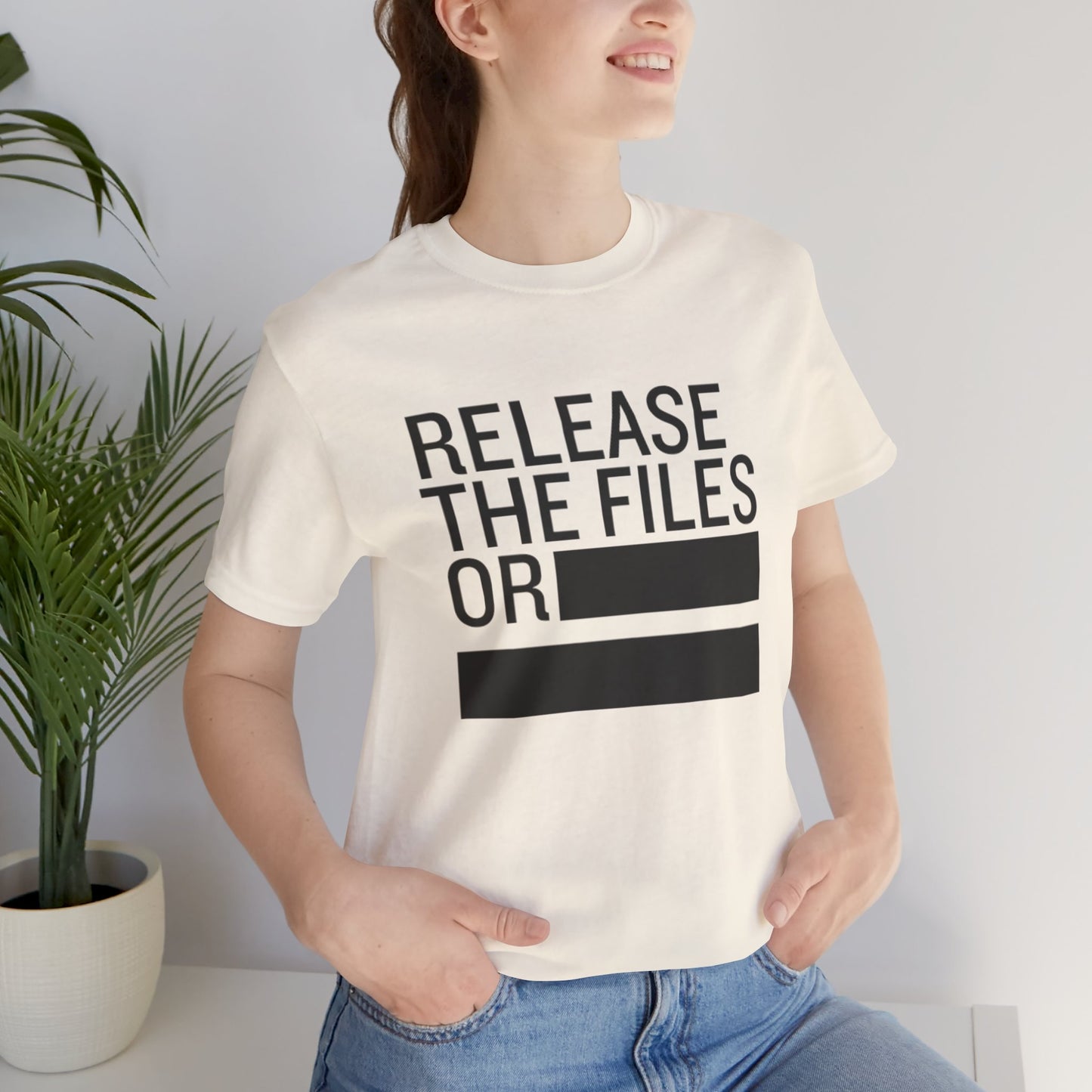 Release the Files or REDACTED — Political Parody T‑Shirt