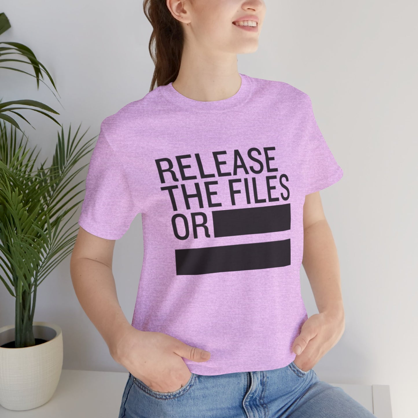 Release the Files or REDACTED — Political Parody T‑Shirt