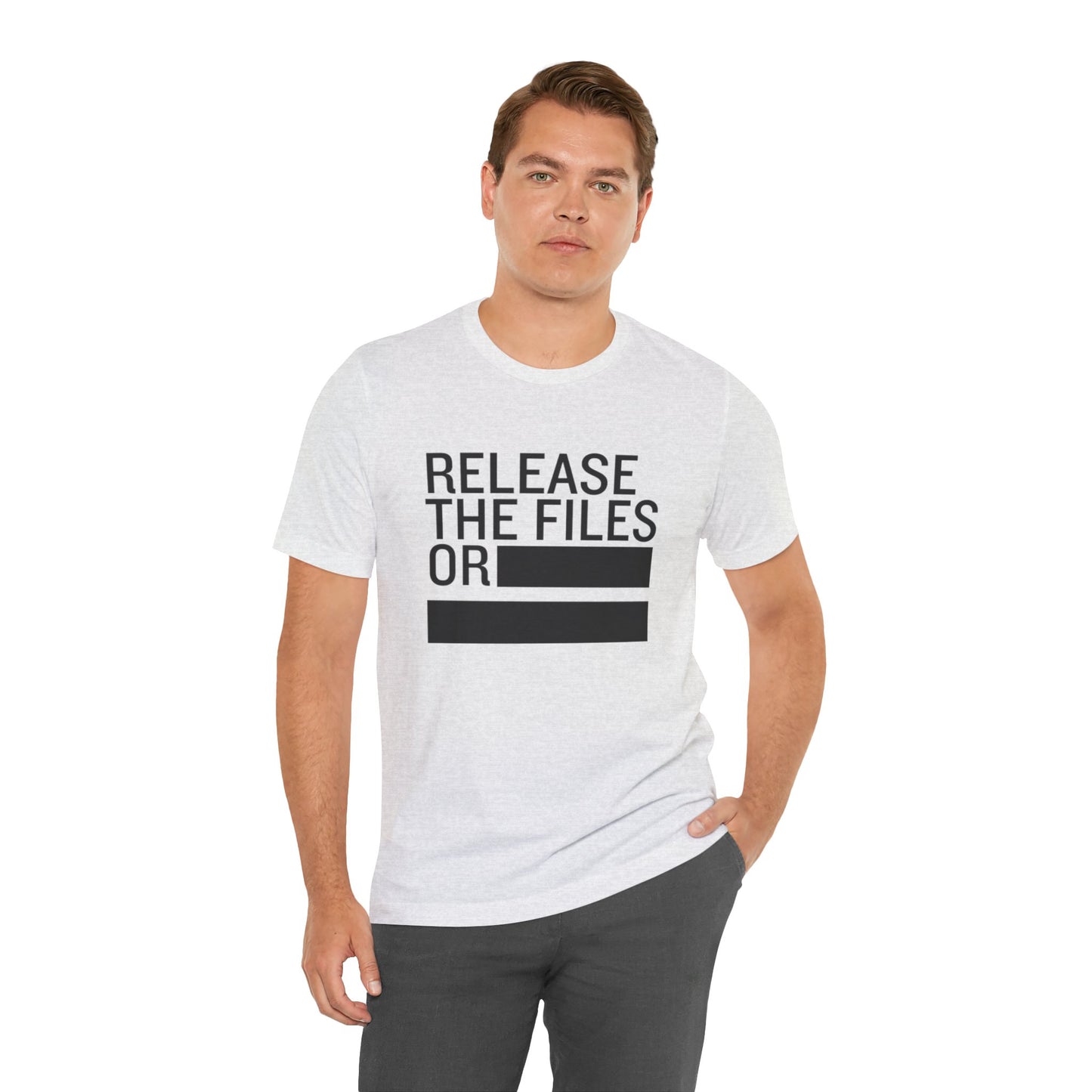 Release the Files or REDACTED — Political Parody T‑Shirt