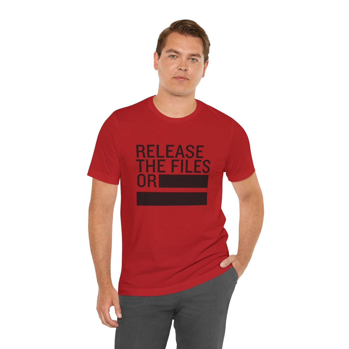 Release the Files or REDACTED — Political Parody T‑Shirt