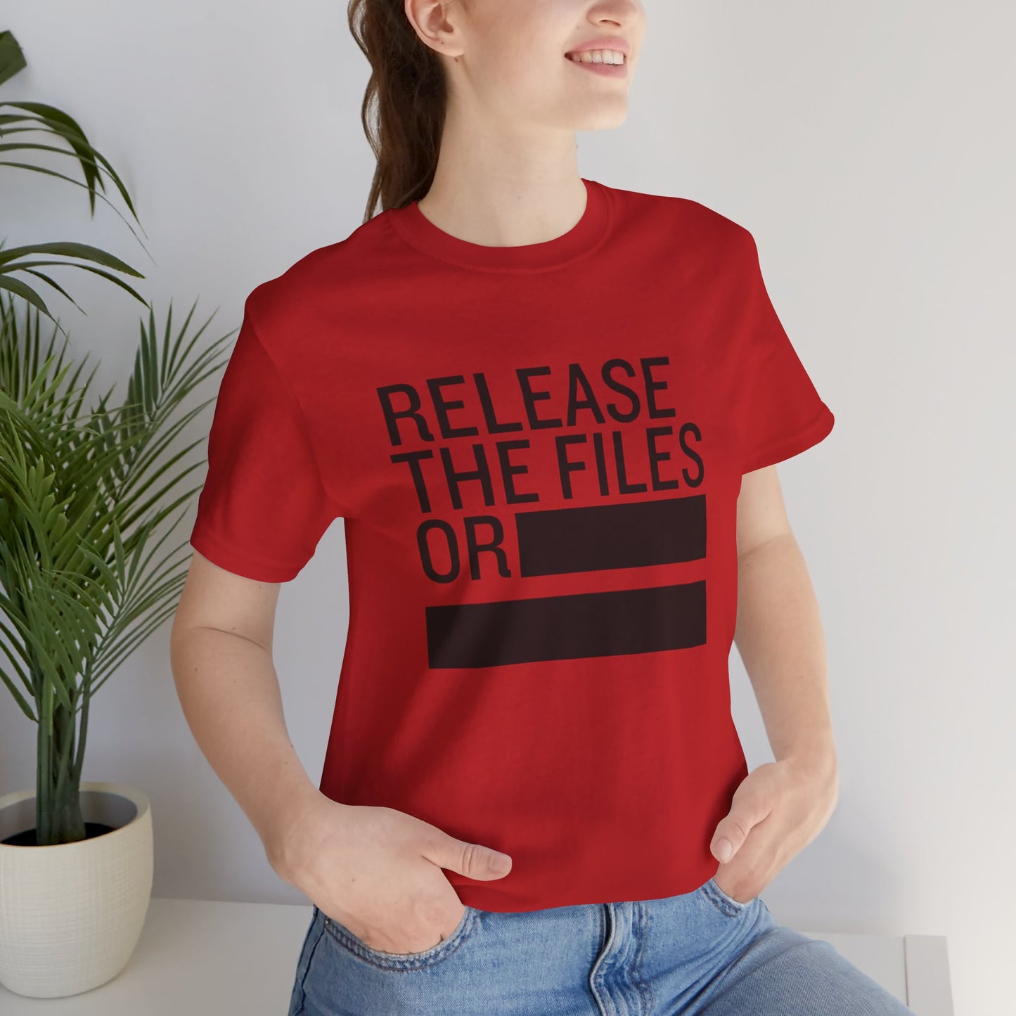 Release the Files or REDACTED — Political Parody T‑Shirt