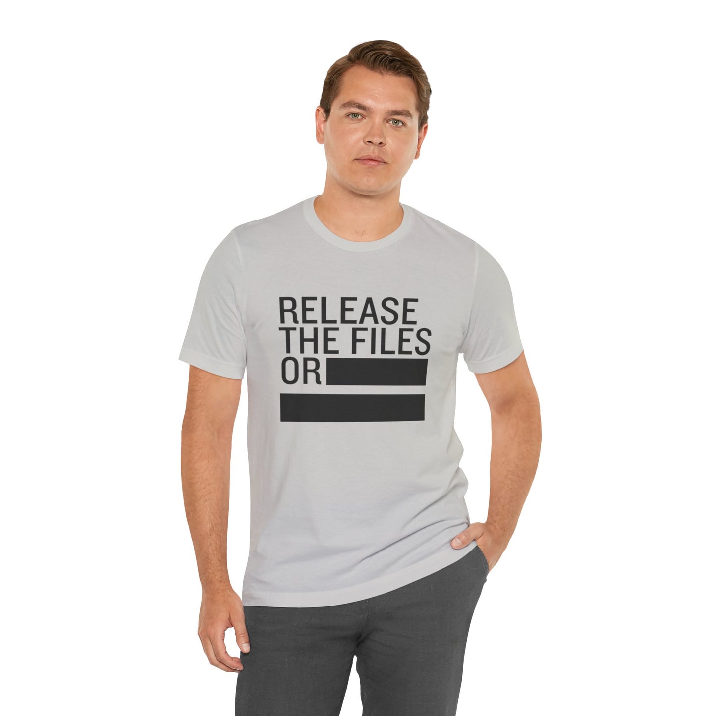Release the Files or REDACTED — Political Parody T‑Shirt