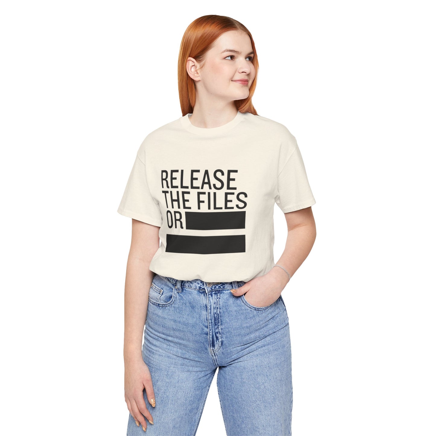 Release the Files or REDACTED — Political Parody T‑Shirt