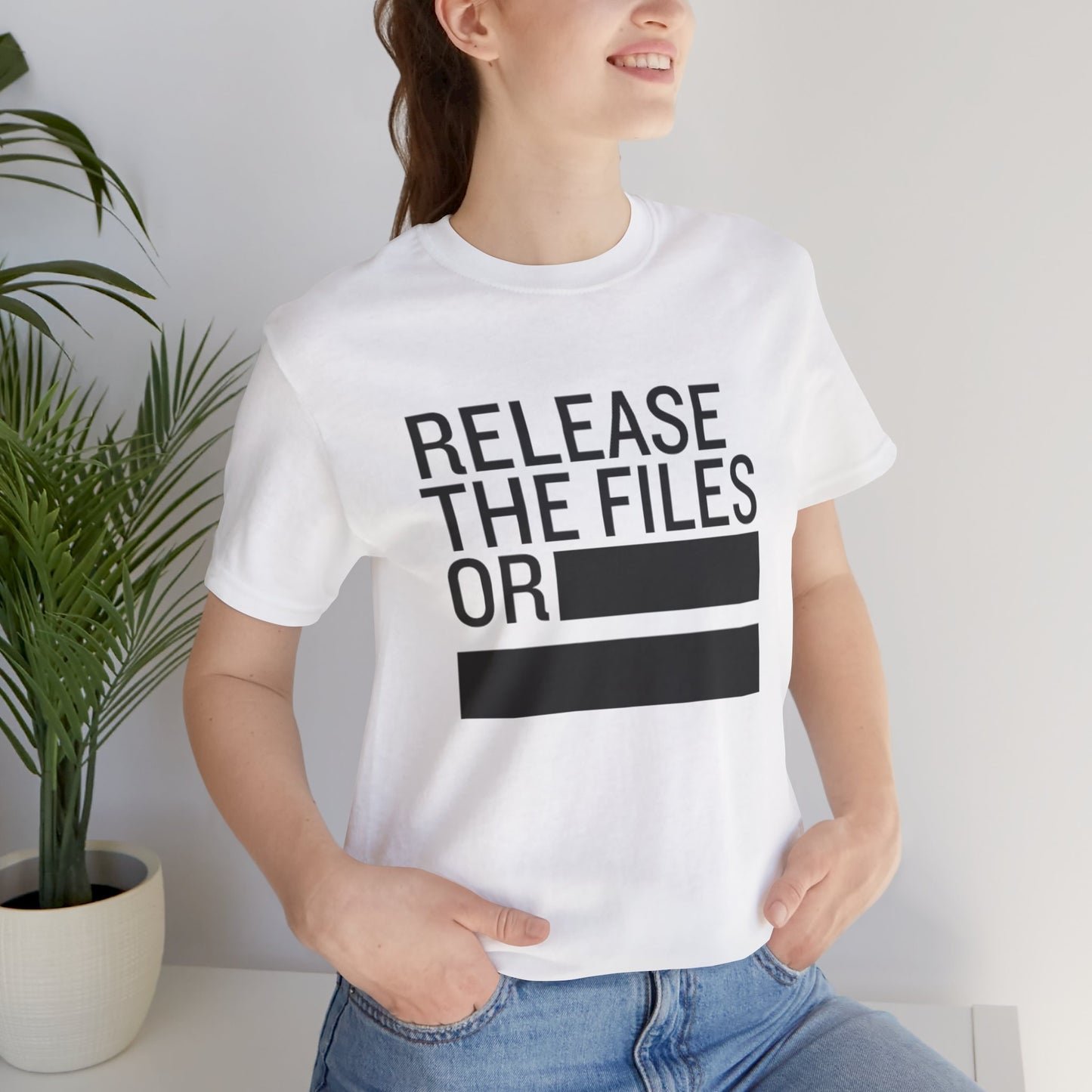 Release the Files or REDACTED — Political Parody T‑Shirt